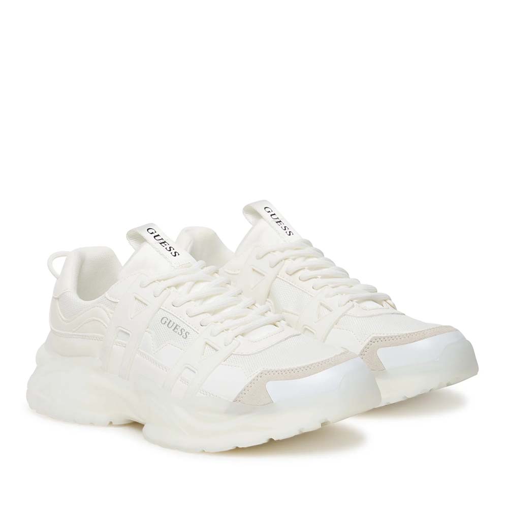 Sneakers bărbați Guess Bellu albi 920BPFMFUNOELL12A - 1 | YEO