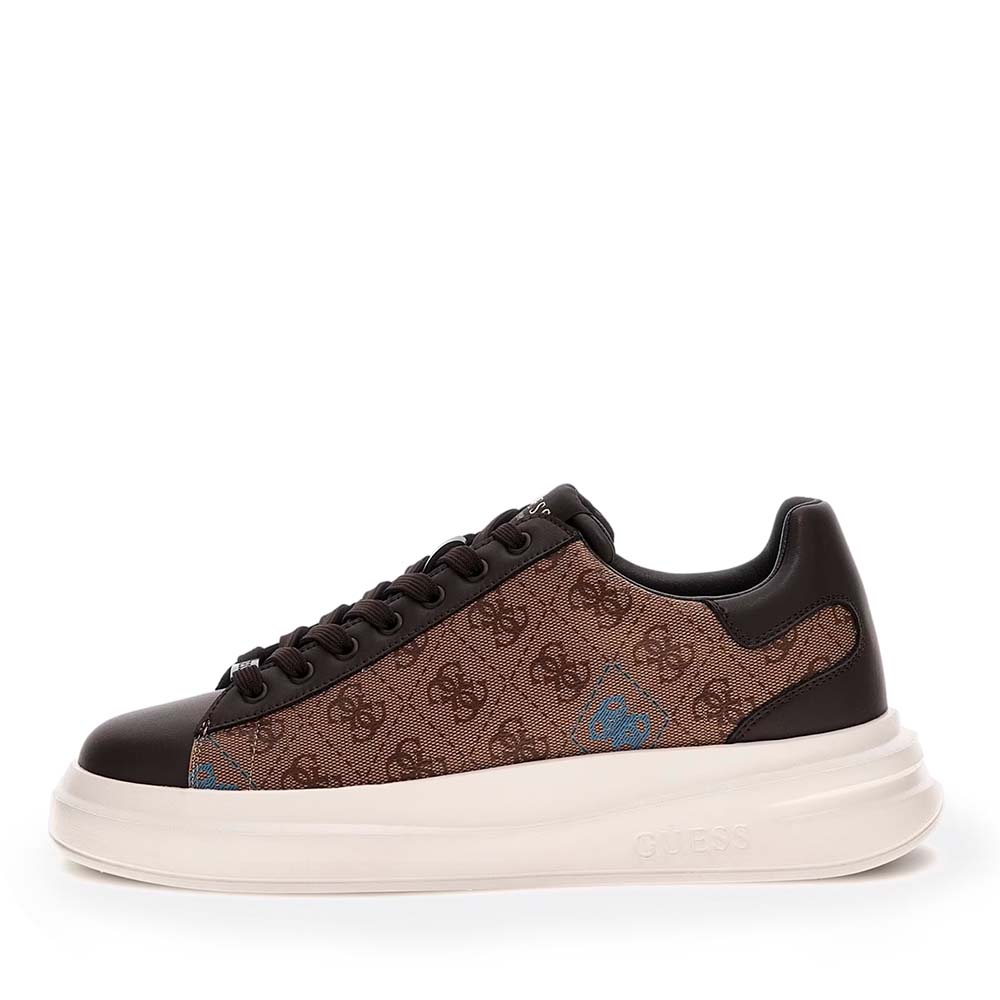 Sneakers bărbați Guess Elba maro din piele și sintetic 920BPFMFLBAFAB12M