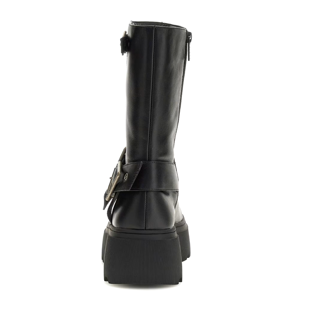 Ghete biker  femei Guess Nuria negre din piele 918DGFLFNURN