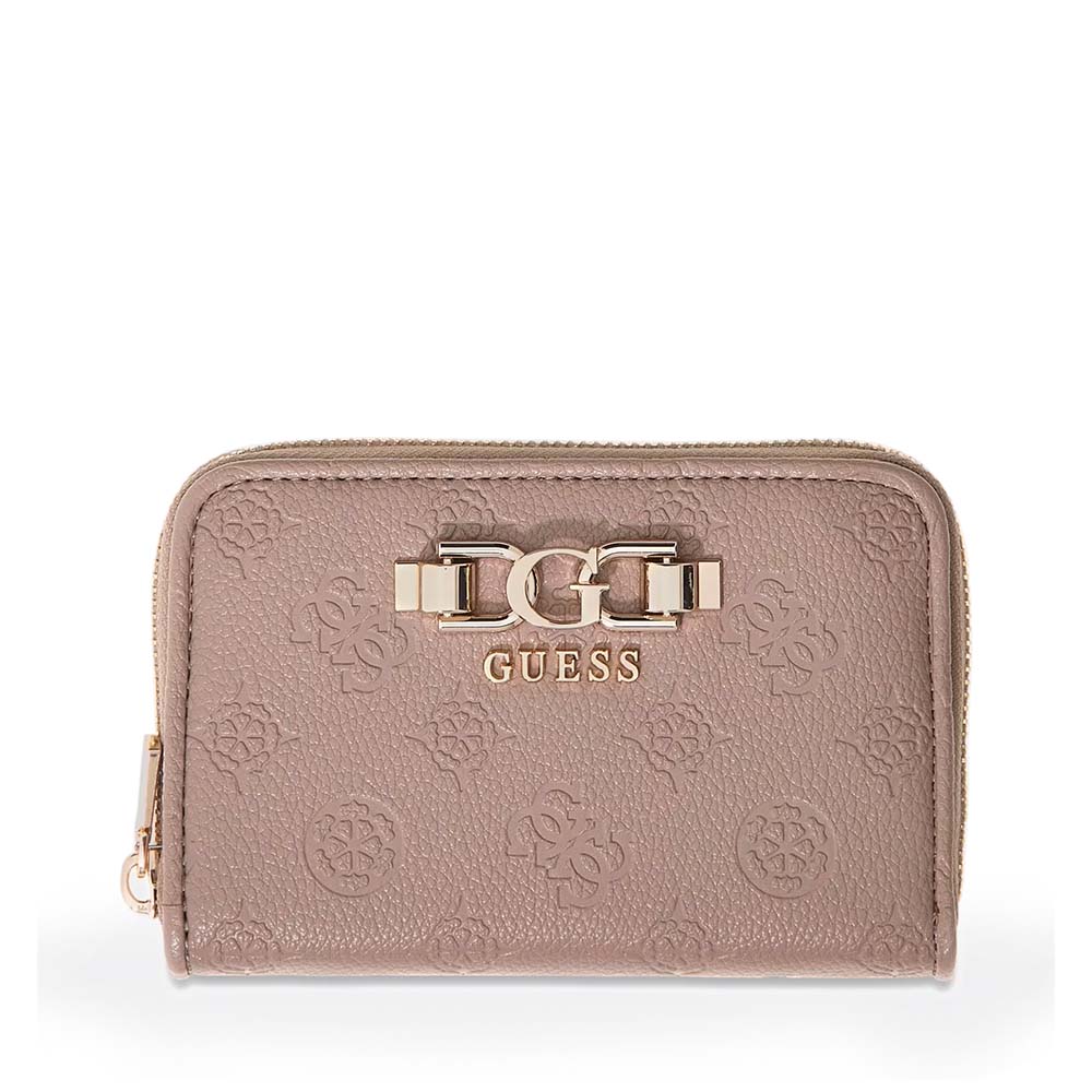 Portmoneu femei Guess Anise taupe cu logo frontal 911DPUSWPD9916140TA