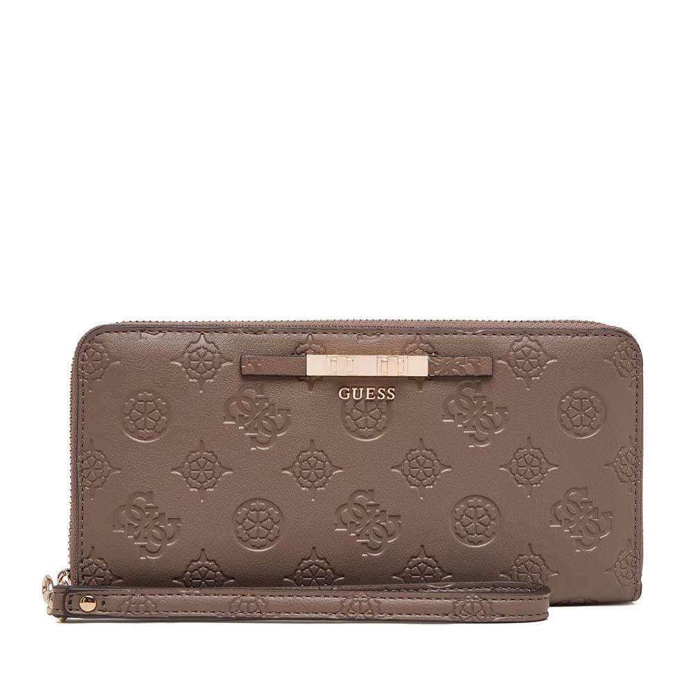Portmoneu femei Guess Carmella taupe cu logo 912DPUSWPD2225146TA