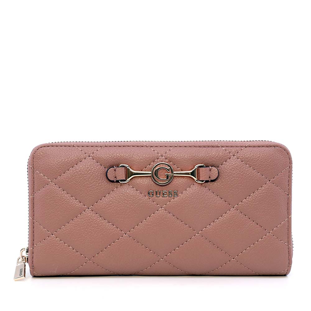 Portmoneu femei Guess Frances roz cu logo frontal 912DPUSWQG2241146RO