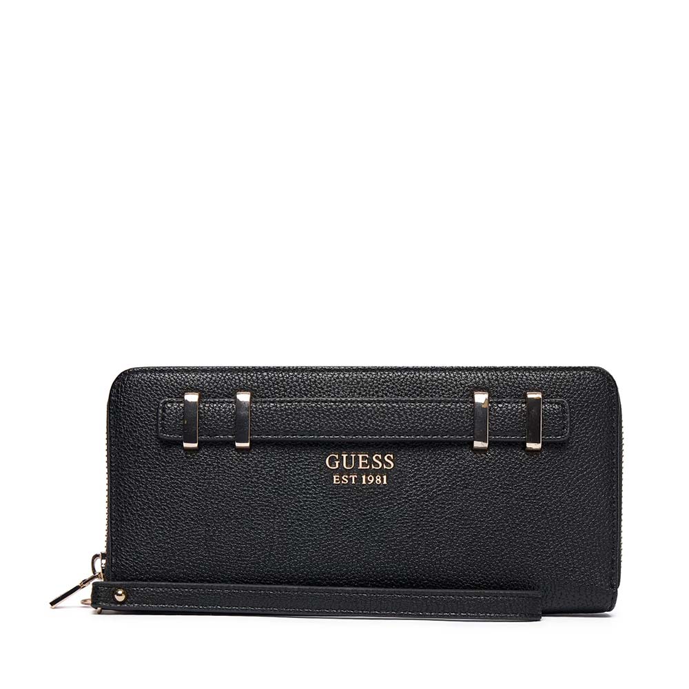 Portmoneu femei Guess Gregori SLG negru cu logo frontal 910DPUSWBG8546146N