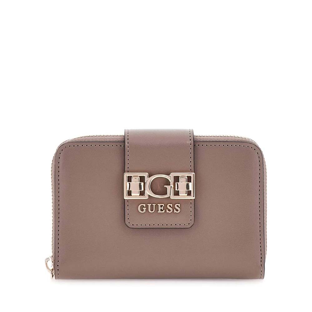 Portmoneu femei Guess Jane SLG taupe cu logo frontal 910DPUSWVG9891140TA