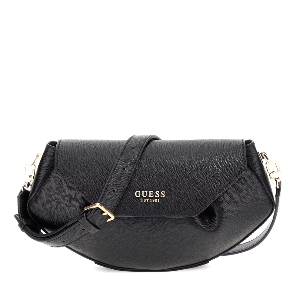 Poșetă crossbody femei Guess Amorette neagră cu logo 910POSSHWBG7898200N