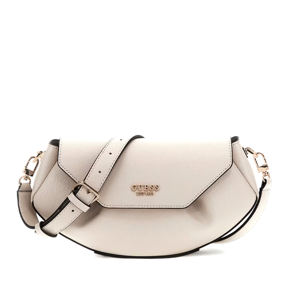Poșetă crossbody femei Guess Amorette taupe cu logo 910POSSHWBG7898200TA
