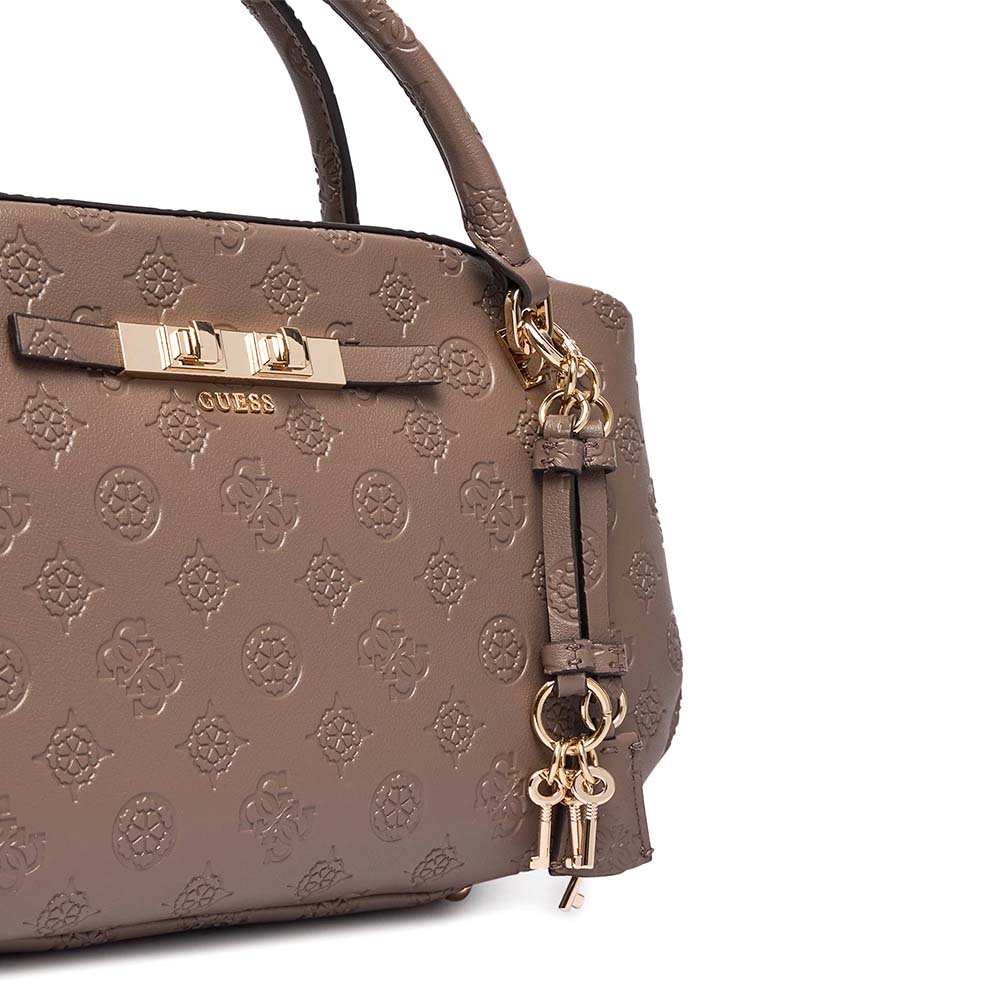 Poșetă crossbody femei Guess Carmela taupe cu logo 912POSSHWPD2225200TA