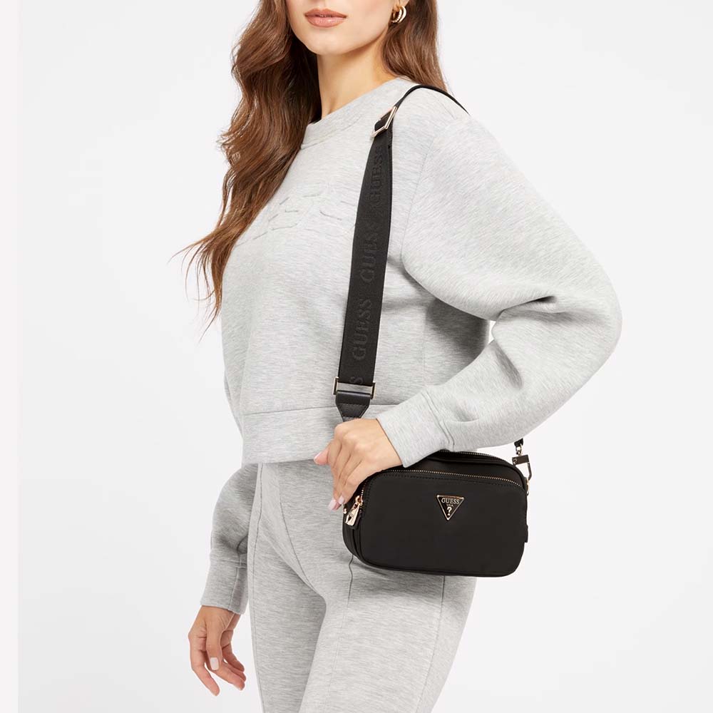 Poșetă crossbody femei Guess Eco Gemma  neagră  911POSSHWEYG839572N - imagine 2