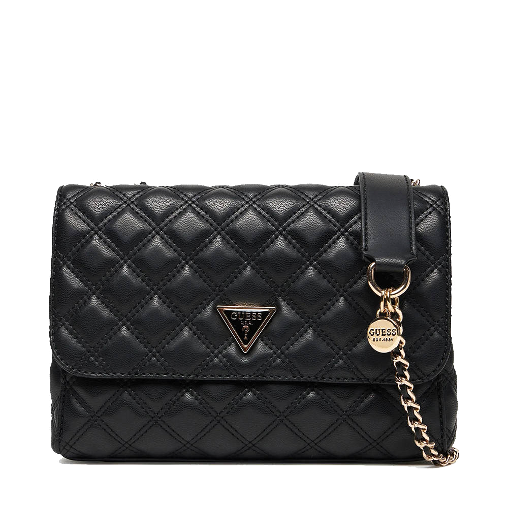 Poșetă crossbody femei Guess Giully II neagră cu logo 910POSSHWQG9673200N