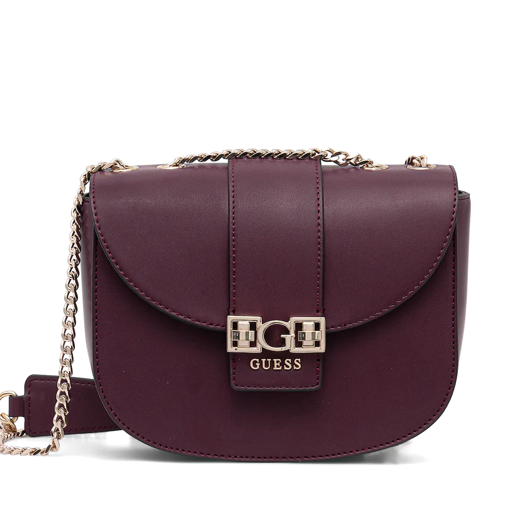 Poșetă crossbody femei Guess Jane Convertible bordo cu logo  910POSSHWVG9891210BO
