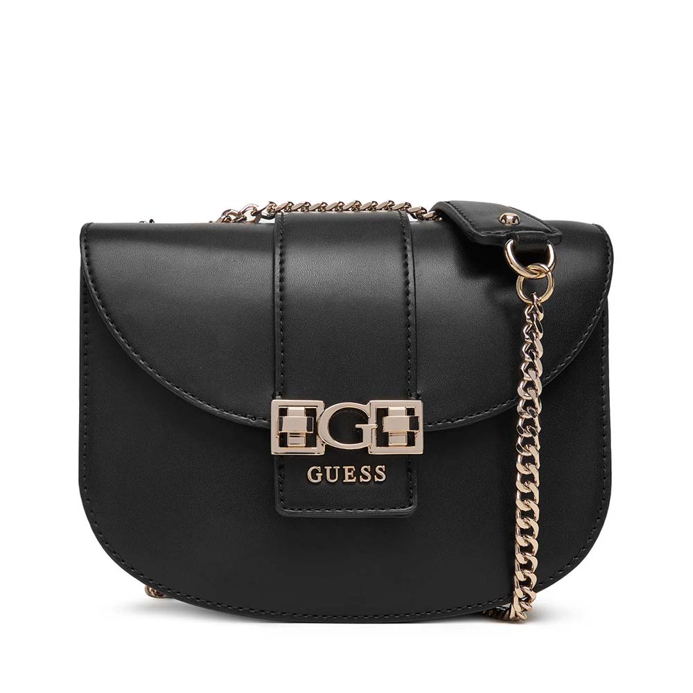 Poșetă crossbody femei Guess Jane Convertible neagră cu logo  910POSSHWVG9891210N