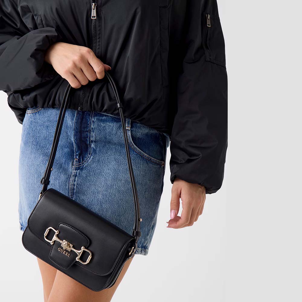 Poșetă crossbody femei Guess Janie neagră 911POSSHWVG9910210N - imagine 2