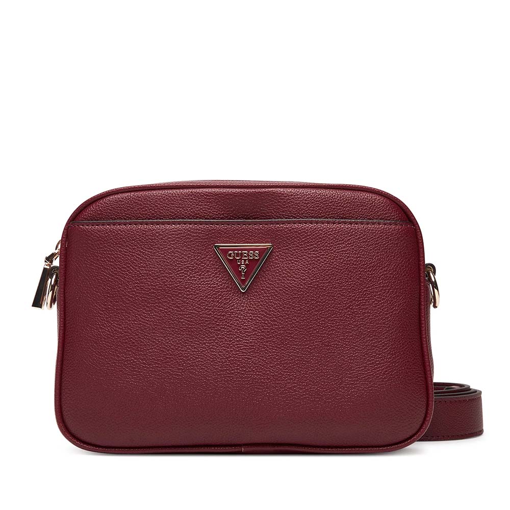 Poșetă crossbody femei Guess Meridian II bordo cu logo 910POSSHWBG6974140BO