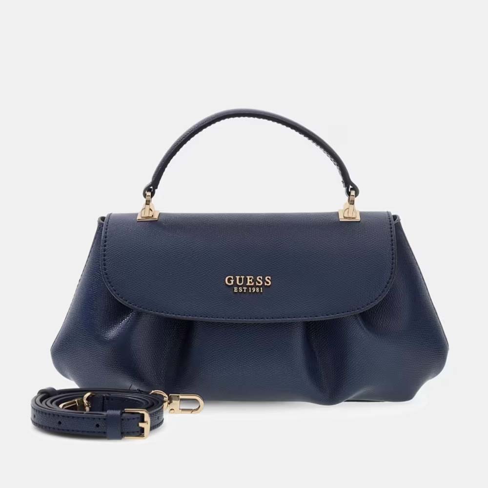Poșetă satchel femei Guess Amorette bleumarin cu logo 912POSSHWBG7898190BL