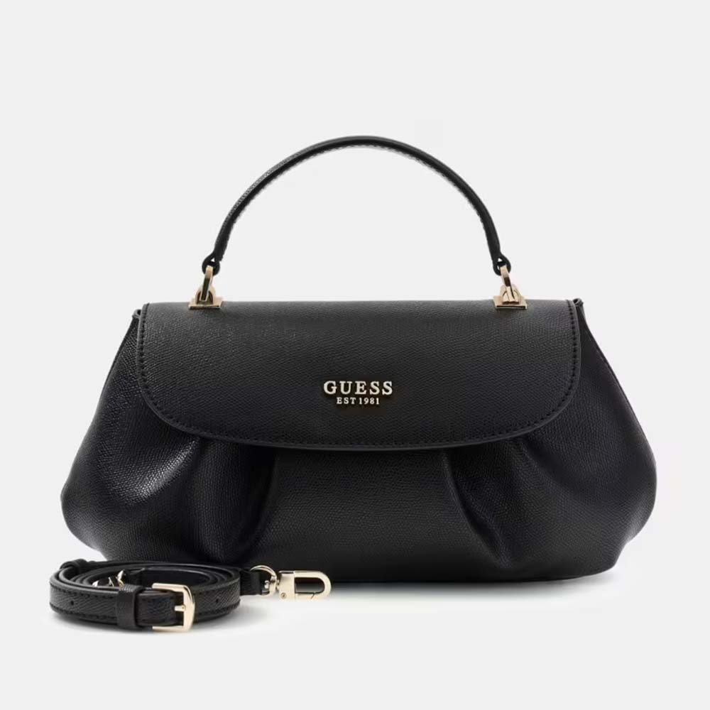 Poșetă satchel femei Guess Amorette neagră cu logo 912POSSHWBG7898190N