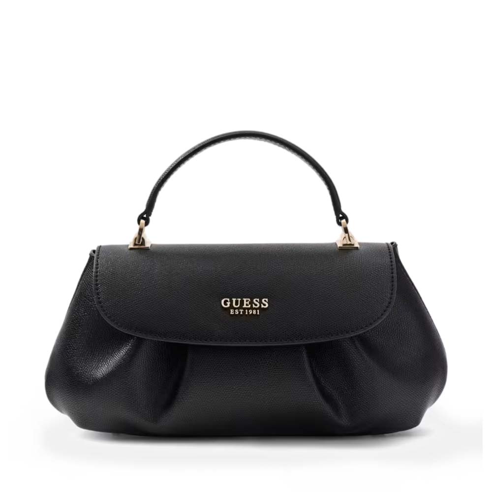 Guess Poșetă satchel femei Guess Amorette neagră cu logo 912POSSHWBG7898190N