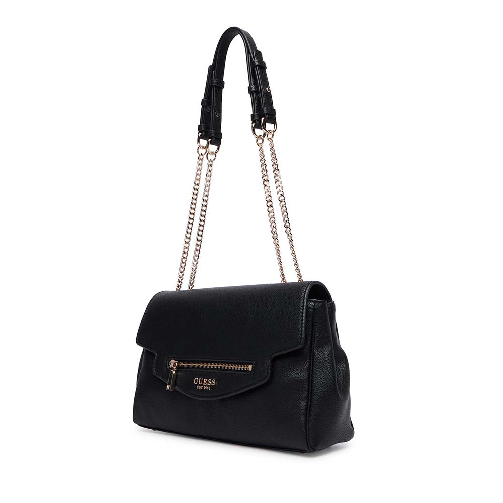 Poșetă satchel femei Guess Antonia neagră cu logo 912POSSHWBG2183210N