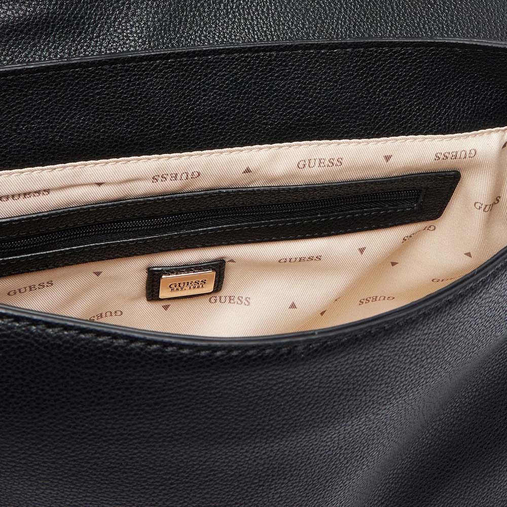 Poșetă satchel femei Guess Antonia neagră cu logo 912POSSHWBG2183210N