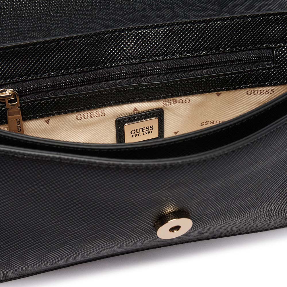Poșetă satchel femei Guess Danielle neagră cu logo 912POSSHWZG2227190N