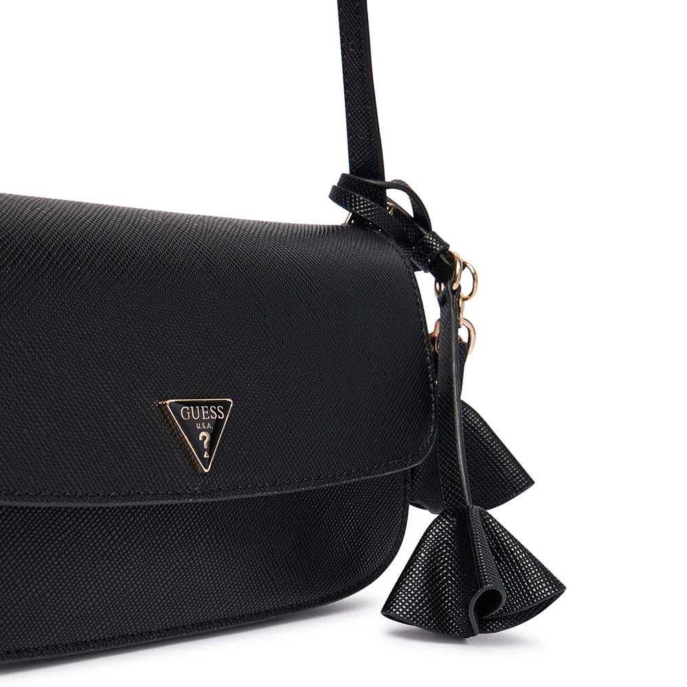 Poșetă satchel femei Guess Danielle neagră cu logo 912POSSHWZG2227190N