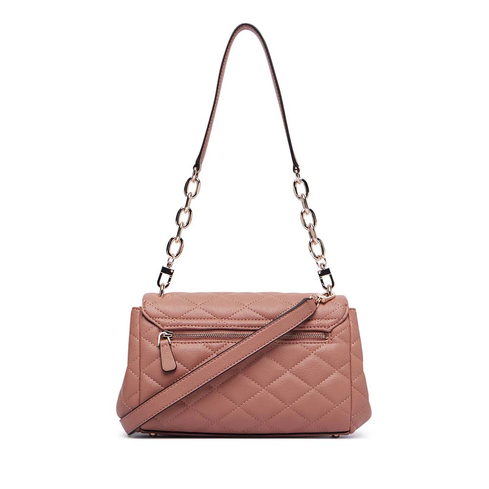 Poșetă satchel femei Guess Frances roz cu logo 912POSSHWQG2241190RO
