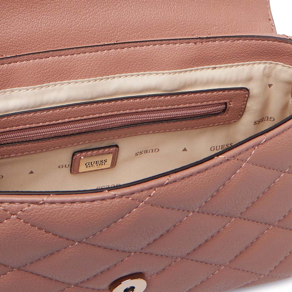Poșetă satchel femei Guess Frances roz cu logo 912POSSHWQG2241190RO
