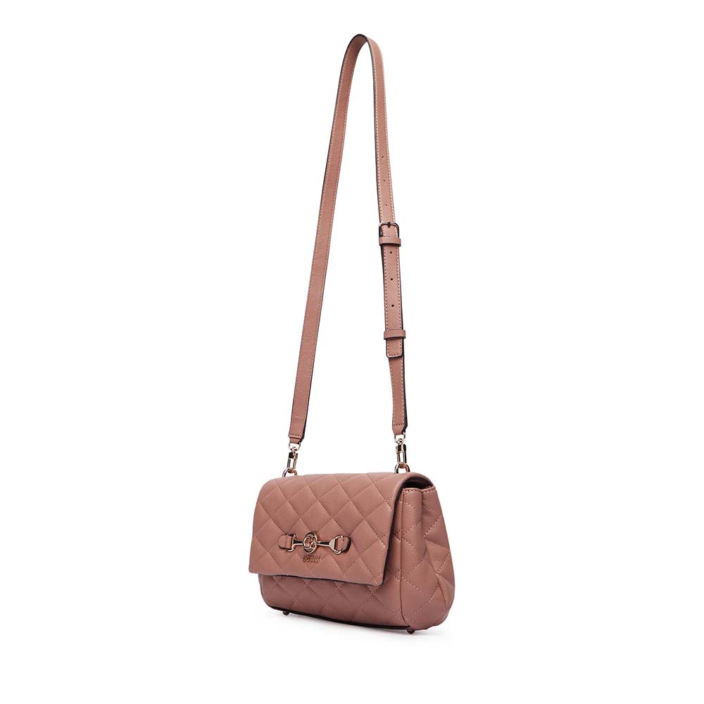 Poșetă satchel femei Guess Frances roz cu logo 912POSSHWQG2241190RO