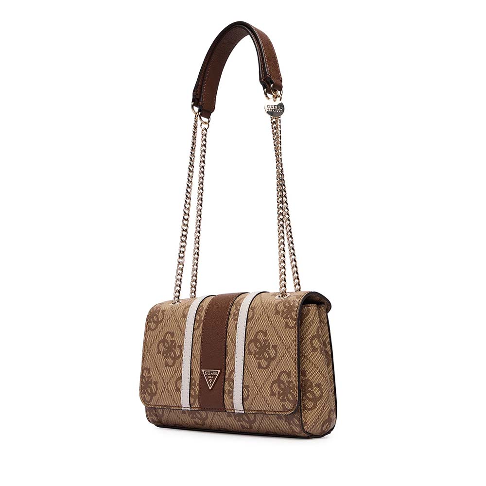 Poșetă satchel femei Guess Noelle II bej cu logo 912POSSHWSS9672210BE