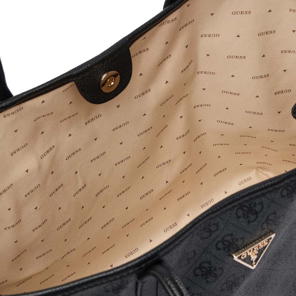 Poșetă shopper femei Guess Victtoria neagră cu logo 912POSSHWESG951429N