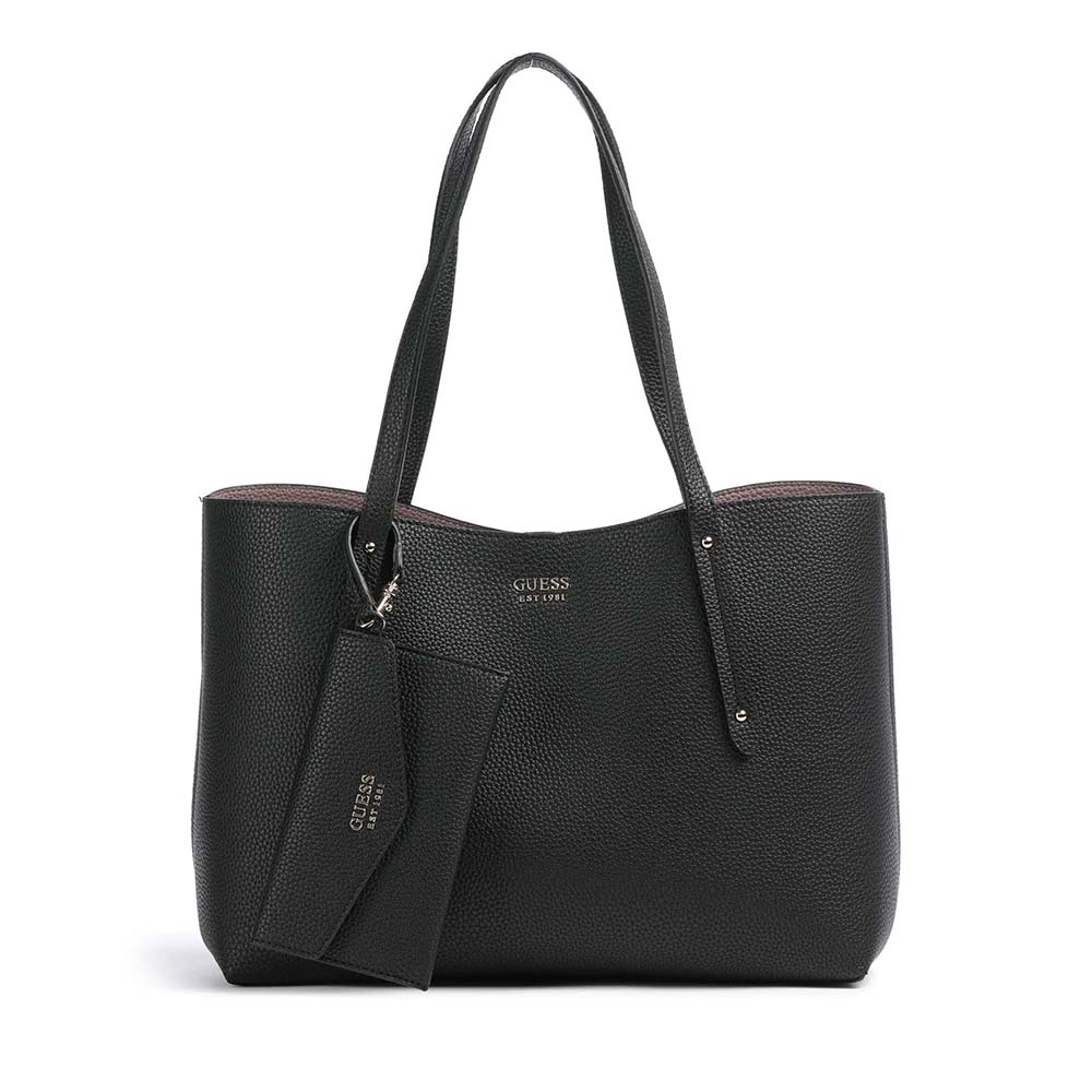 Poșetă tote femei Guess Benton neagră cu logo 910POSSHWPG9648230N