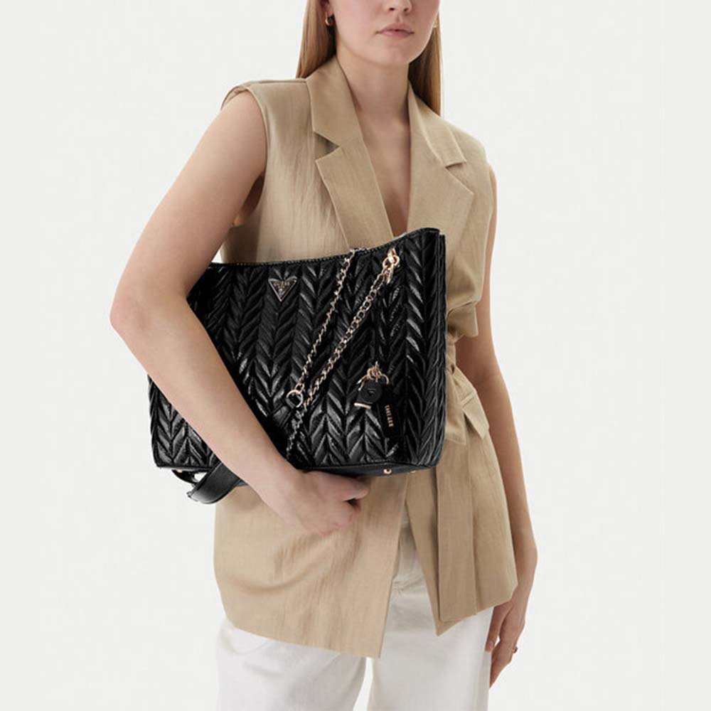 Poșetă tote femei Guess Cheryl neagră 911POSSHWTQ9720220N - imagine 2