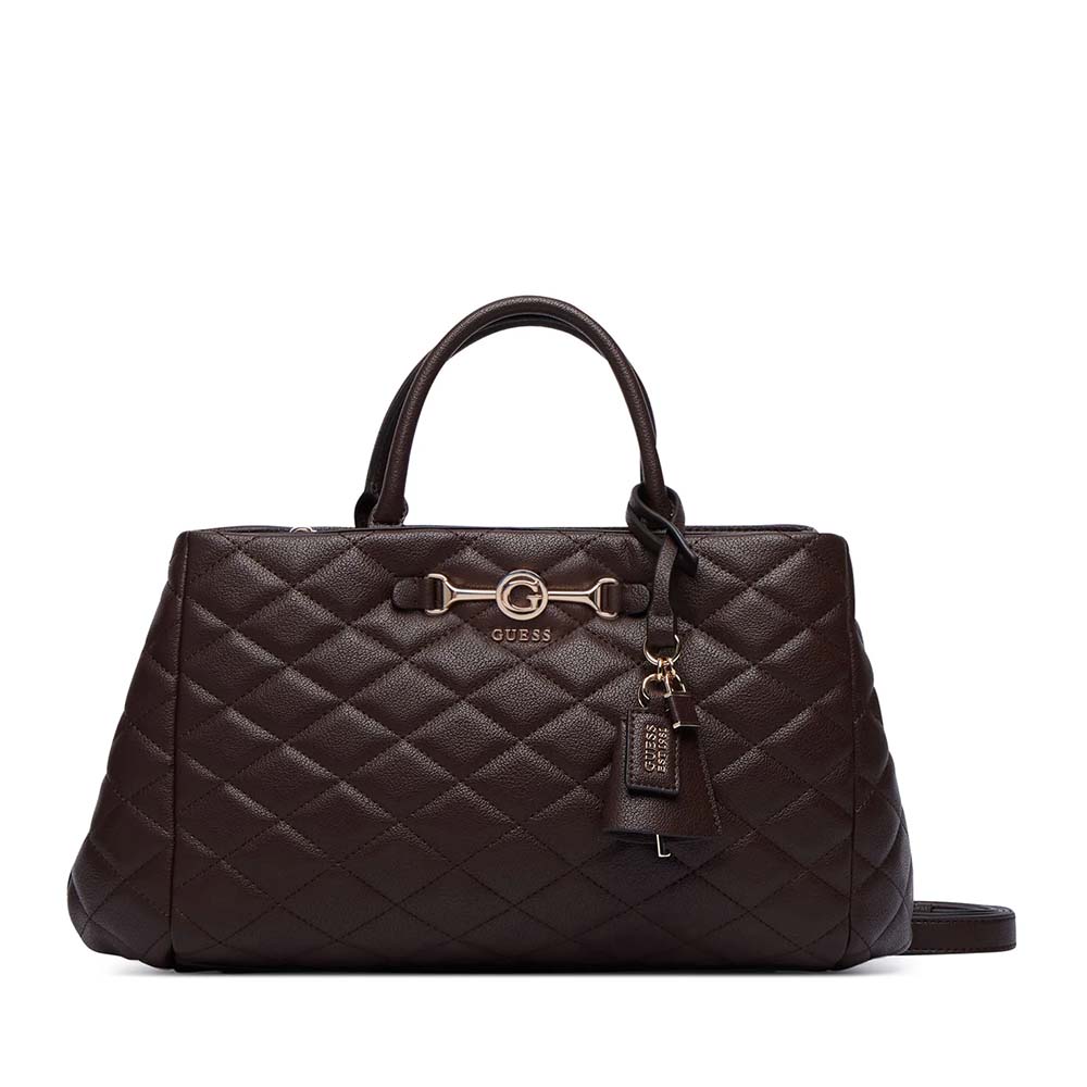 Guess Poșetă tote femei Guess Frances maro cu logo 912POSSHWQG2241060M