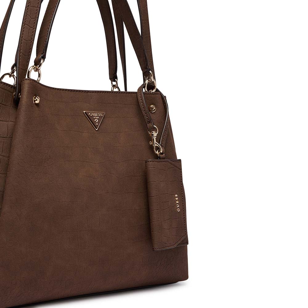 Poșetă tote femei Guess Lorella maro cu logo 912posshwcg2306230crm