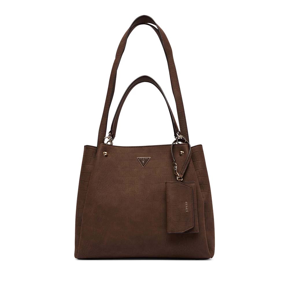 Poșetă tote femei Guess Lorella maro cu logo 912POSSHWBG2306230CRM