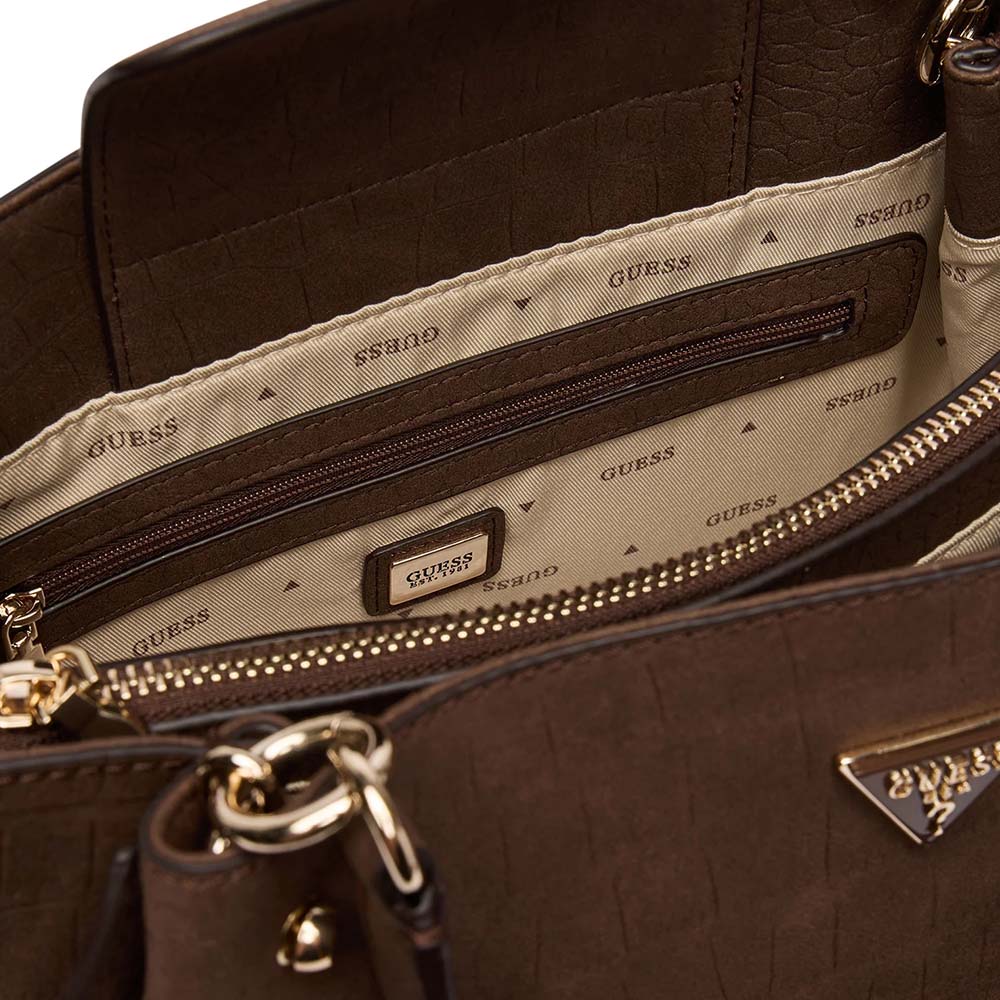 Poșetă tote femei Guess Lorella maro cu logo 912posshwcg2306230crm