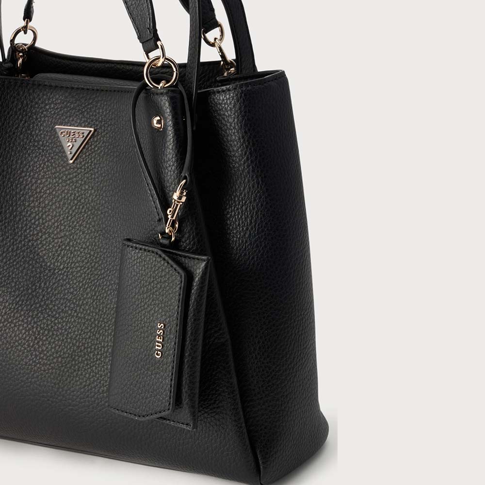 Poșetă tote femei Guess Lorella neagră cu logo 912POSSHWBG2306230N