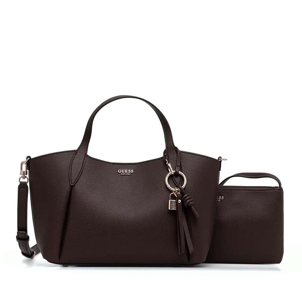 Poșetă tote femei Guess Melody maro cu logo 912POSSHWBG9735060M
