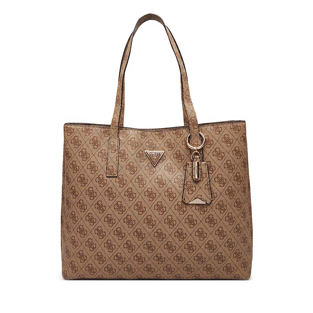 Guess Poșetă tote femei Guess Meridian bej cu logo 912POSSHWSG6974230BE
