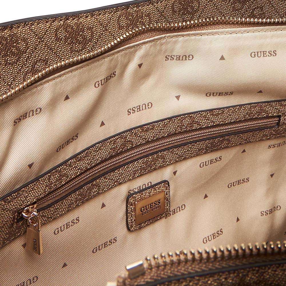Poșetă tote femei Guess Meridian bej cu logo 912POSSHWSG6974230BE