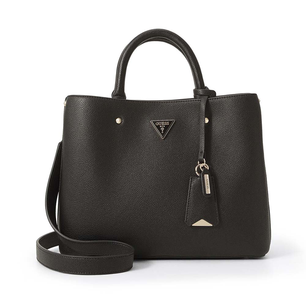 Guess Poșetă tote femei Guess Meridian II neagră cu logo 912POSSHWBG6974060N