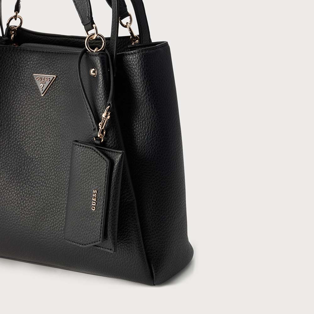 Poșetă tote femei Guess Meridian II neagră cu logo 912POSSHWBG6974060N