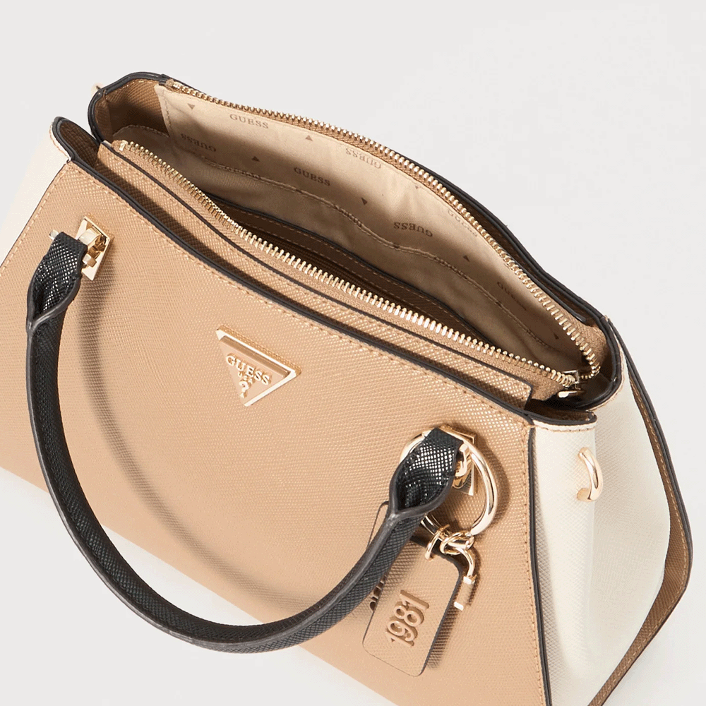 Poșetă tote femei Guess Noelle II taupe cu logo 910POSSHWZG9672070TA - 1 | YEO
