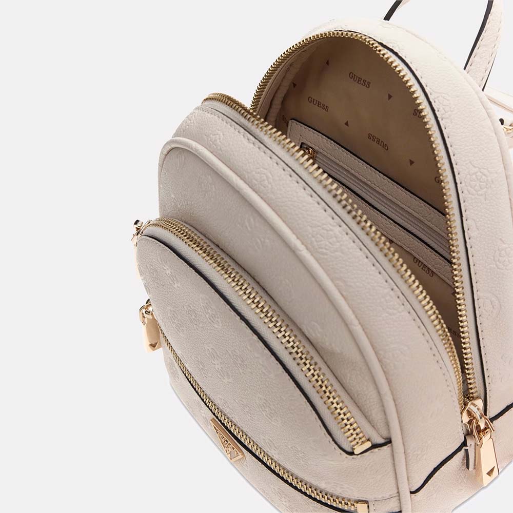 Rucsac femei Guess Manhatan II bej  cu logo frontal 911RUCSHWPD7118320BE