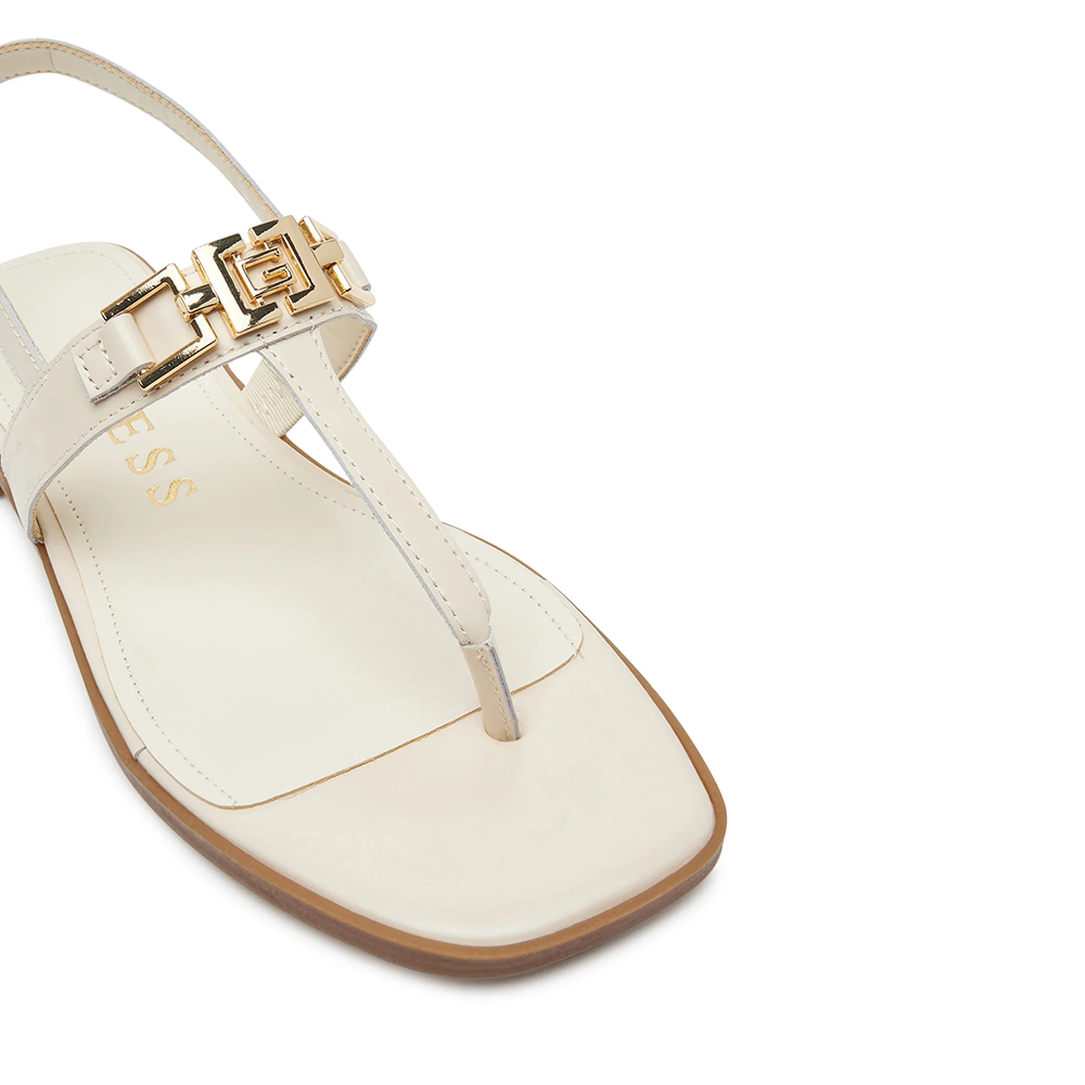 Sandale femei Guess Reality bej din piele 919DSFLJRELBE