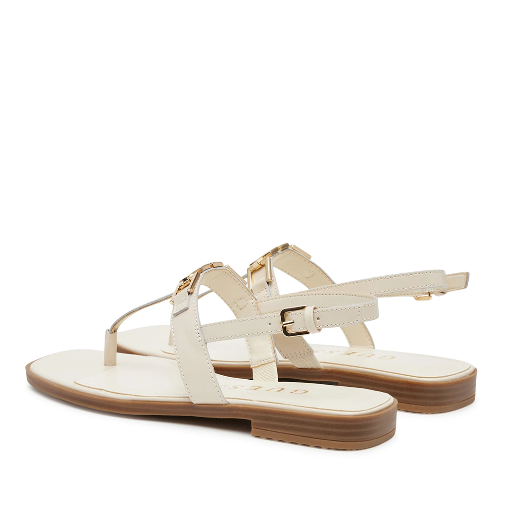 Sandale femei Guess Reality bej din piele 919DSFLJRELBE