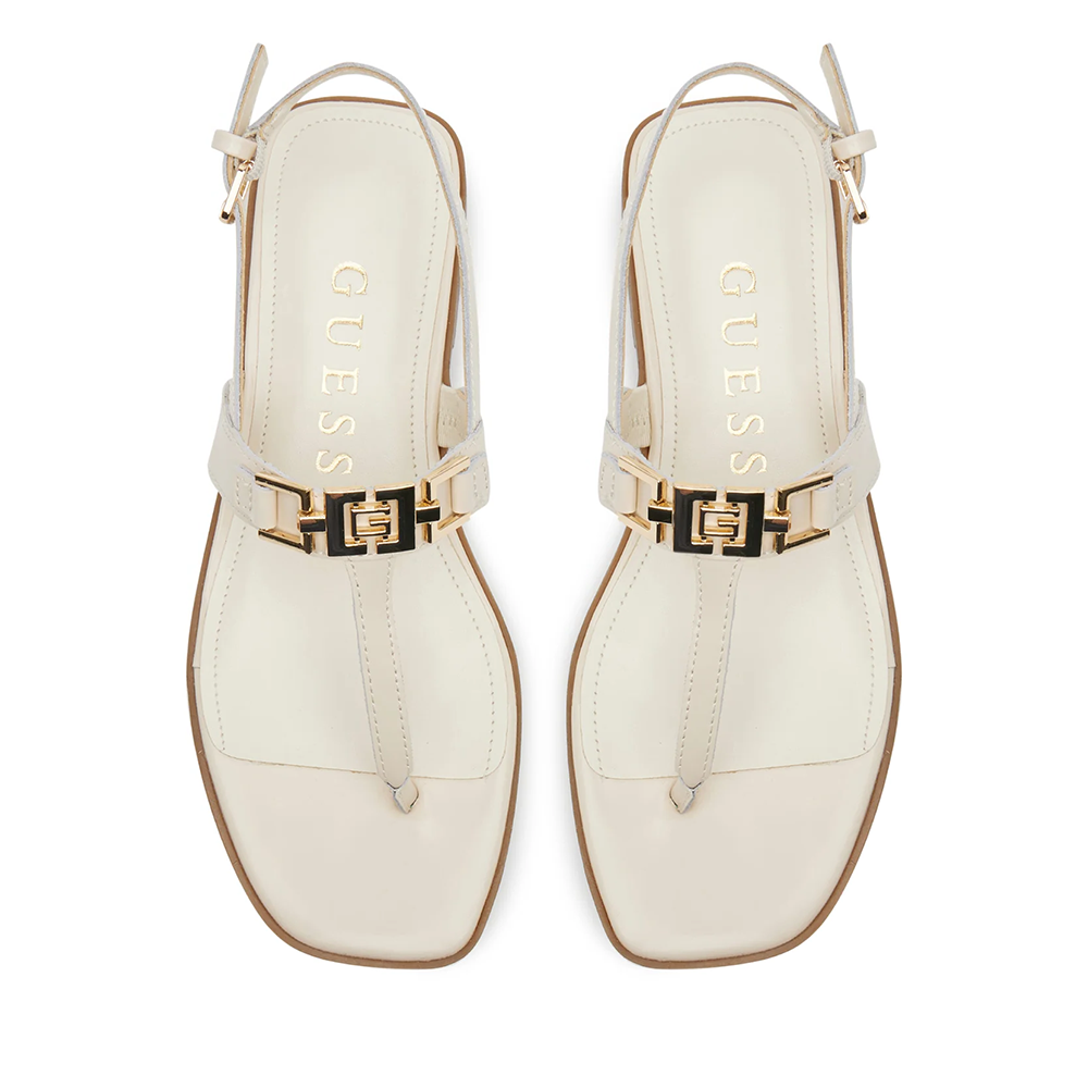 Sandale femei Guess Reality bej din piele 919DSFLJRELBE