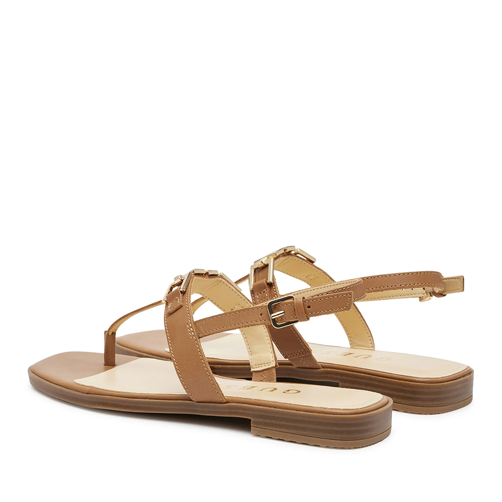 Sandale femei Guess Reality cognac din piele 919DSFLJRELCO