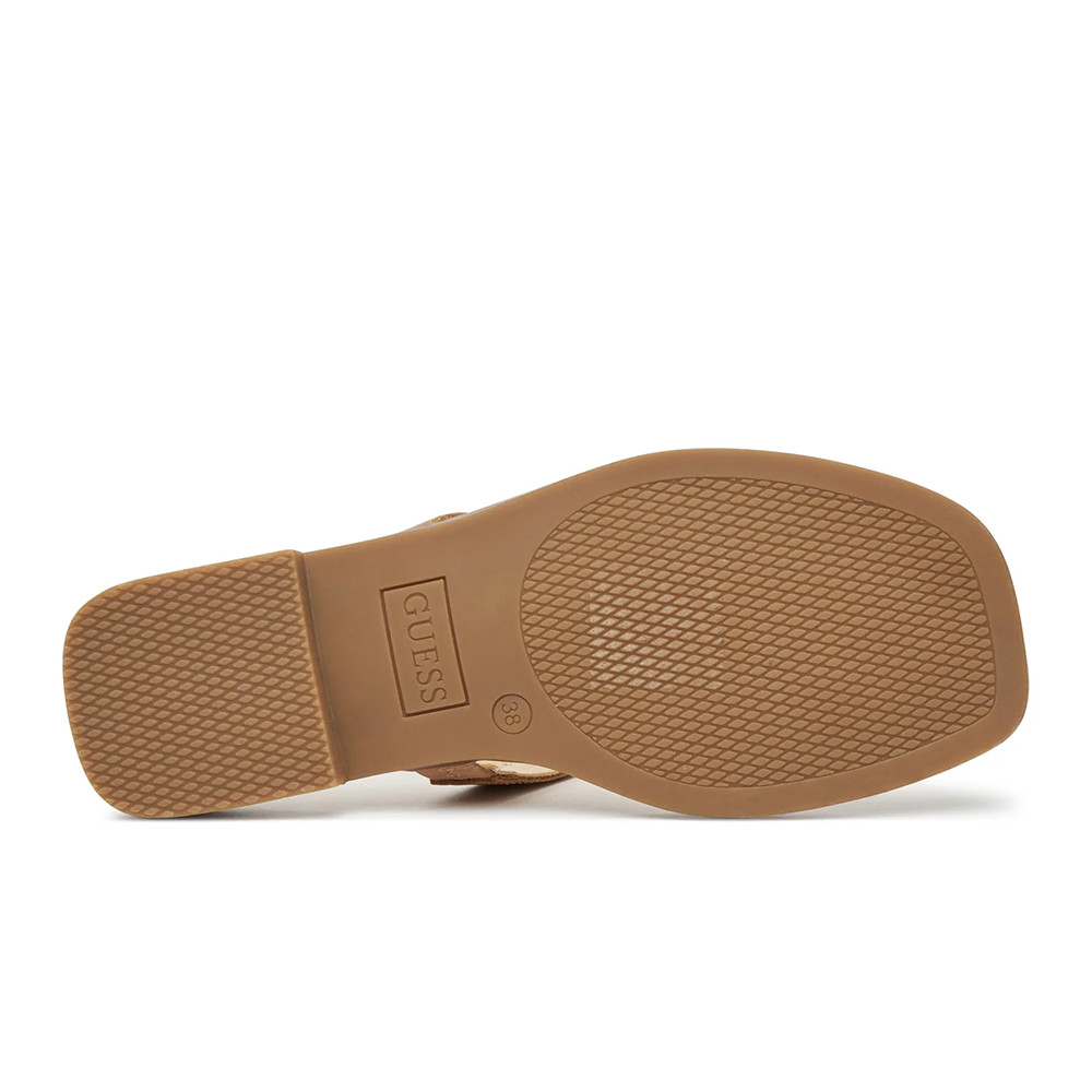 Sandale femei Guess Reality cognac din piele 919DSFLJRELCO