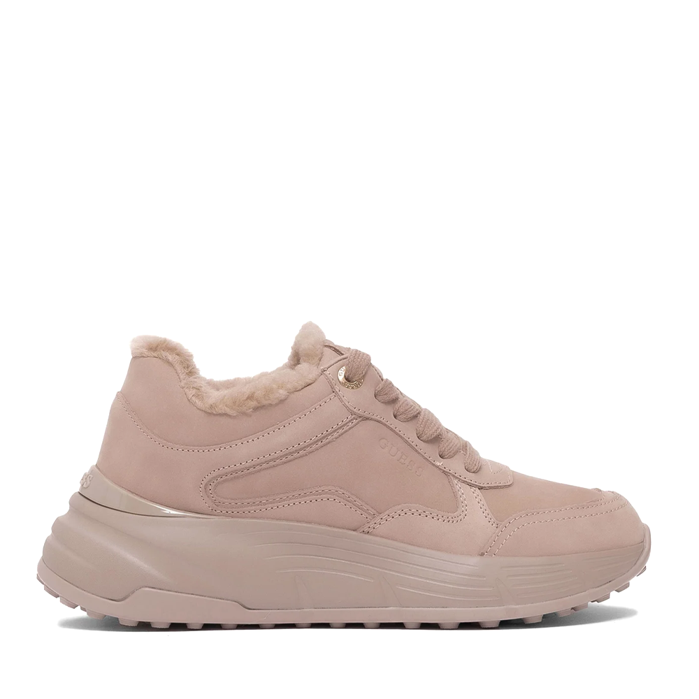 Sneakers high top femei Guess Farrea 2 roz din piele 910DGFLF2RRLEA12VRO