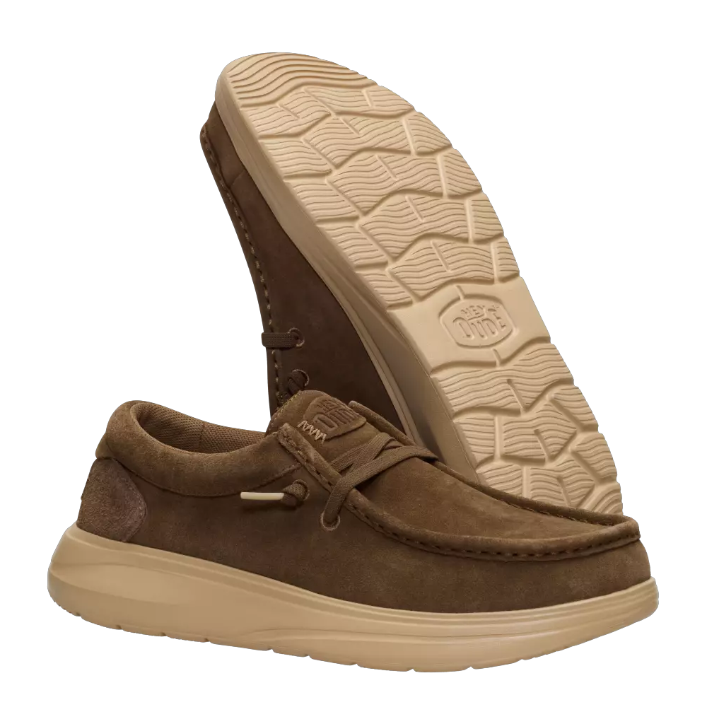 Mocasini ușori bărbați HeyDude Wally Comf maro din piele întoarsă 3091BM41975VM - imagine 2